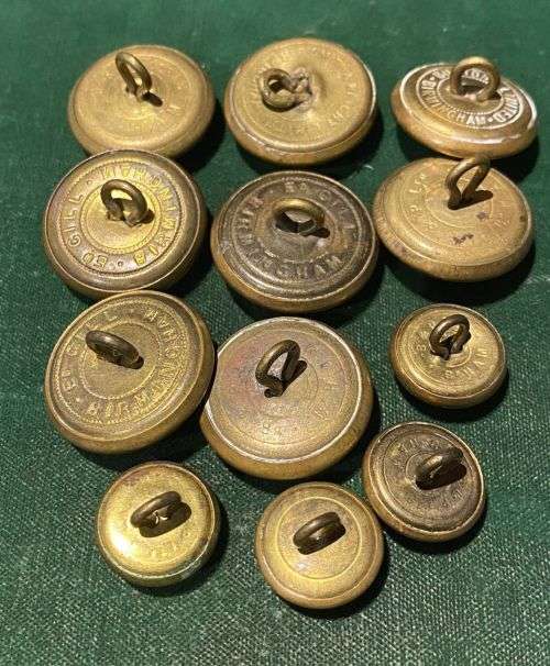 UNION COAT OF ARMS BRASS TUNIC BUTTONS-WORN FROM 1913-DIAMETER 25 MM FOR LARGE ONES AND 15 MM FOR SM