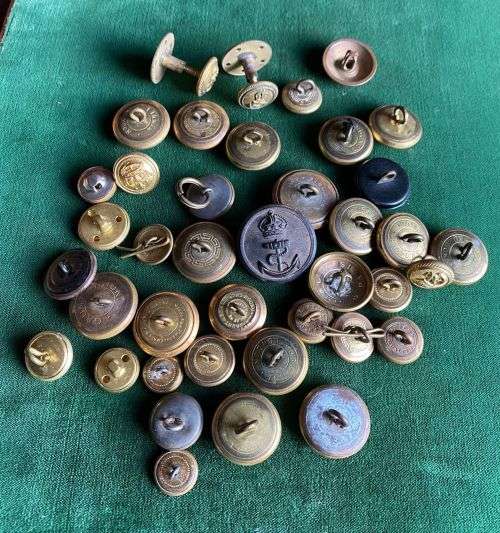 LARGE SELECTION OF NAVAL BUTTONS-SOLD TOGETHER OVER 40