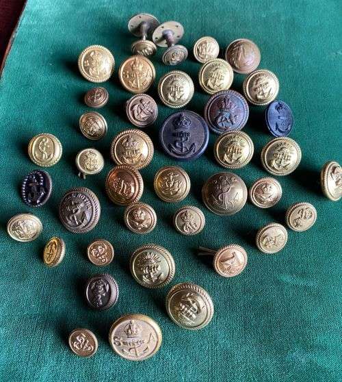 LARGE SELECTION OF NAVAL BUTTONS-SOLD TOGETHER OVER 40
