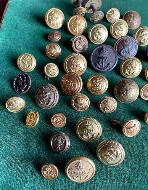 LARGE SELECTION OF NAVAL BUTTONS-SOLD TOGETHER OVER 40