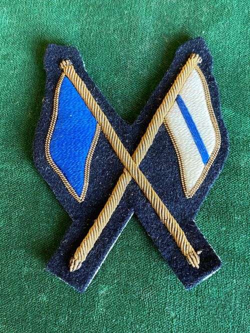 PROFICIENCY BADGE FOR SIGNALLER IN INFANTRY-BULLION EMBROIDERED-OFFICERS- 1940`S