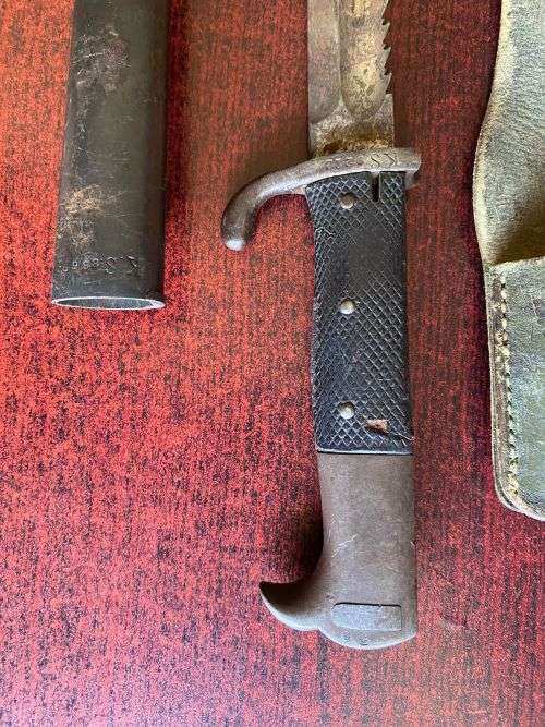 KS 98 BAYONET MADE BY ERFURT 1909-LEATHER GRIPS-ISSUED TO THE SCHUTZTRUPPE IN GERMAN SOUTH WEST AFRI