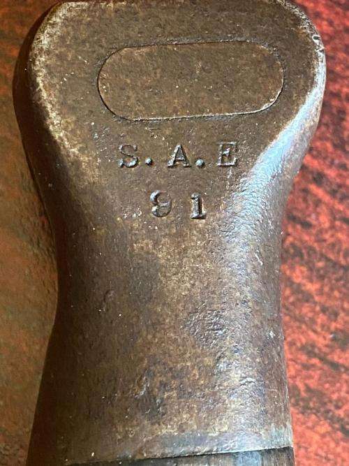1888 MK1 PATTERN BAYONET FOR THE LEE METFORD RIFLE-BLADE BACK INSPECTION STAMP,THE E. SHOWING THE WE