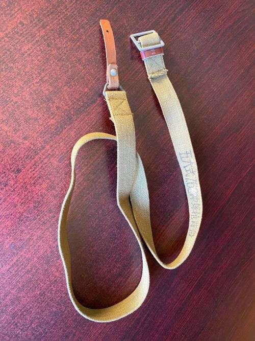 ORIGINAL CHICOM TYPE 56 SLING FOR AK AND SKS RIFLES WITH GALVINISED HARDWARE AND LEATHER ATTACHMENT