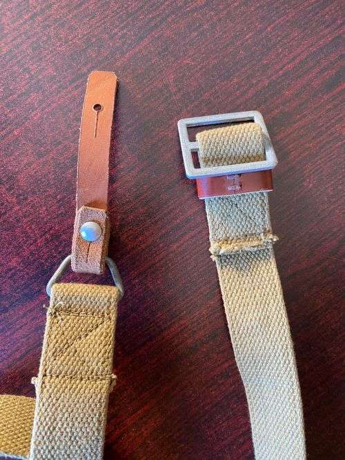 ORIGINAL CHICOM TYPE 56 SLING FOR AK AND SKS RIFLES WITH GALVINISED HARDWARE AND LEATHER ATTACHMENT