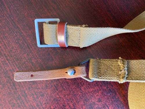ORIGINAL CHICOM TYPE 56 SLING FOR AK AND SKS RIFLES WITH GALVINISED HARDWARE AND LEATHER ATTACHMENT