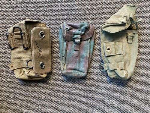 RHODESIAN PATTERN 63,BATTLE USED AMMO AND 1 RADIO POUCH-SOLD TOGETHER-3 OF THEM
