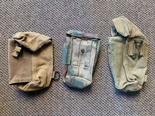 RHODESIAN PATTERN 63,BATTLE USED AMMO AND 1 RADIO POUCH-SOLD TOGETHER-3 OF THEM