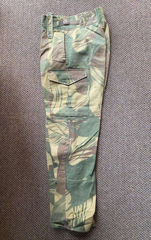 RHODESIA CAMO TROUSERS -SIZE 32 WITH PIPE LENGTH OF 71 CM,POCKETS ON BOTH SIDES AND REINFORCED BACK