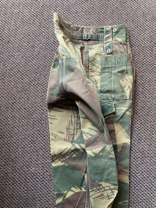 RHODESIA CAMO TROUSERS -SIZE 32 WITH PIPE LENGTH OF 71 CM,POCKETS ON BOTH SIDES AND REINFORCED BACK