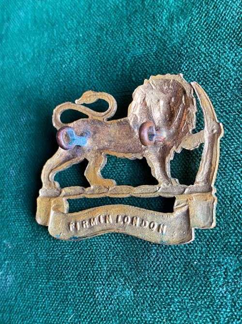 RHODESIA GENERAL SERVICE CORPS CAP BADGE-WORN 1940`S- 2 LUGS