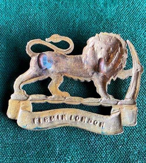 RHODESIA GENERAL SERVICE CORPS CAP BADGE-WORN 1940`S- 2 LUGS