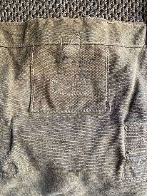 RHODESIA PATTERN 63 WEBBING LARGE BACK PACK-STAMPED L.B. &D.I.F.-USED BUT GOOD CONDITION