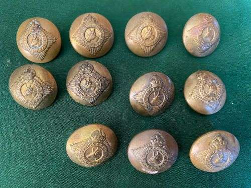 SA VETERINARY AND INSTRUCTIONAL CORPS,BRASS TUNIC BUTTON-DIAMETER 25MM-WORN 1923-45- 11 IN TOTAL