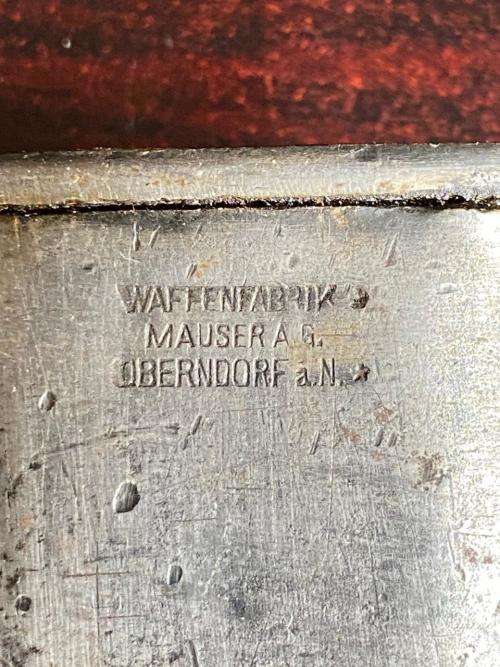 GERMAN S98/05 BAYONET WITH SAW BACK BLADE AND STEEL SCABBARD-BOTH WITH MAKERS MARKINGS-EXTENDED LENG