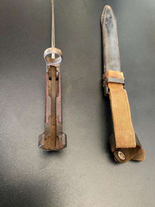 RUSSIAN AK 47 BAYONET AND SCABBARD