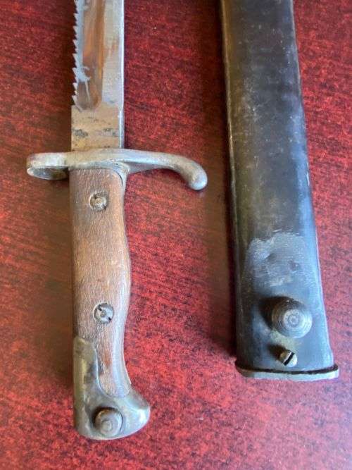 GERMAN 1918 MAUSER BAYONET,MODIFIED BY TURKISH MILITARY-OVERALL LENGTH 37,5CM-BROUGHT BACK FROM AFGH