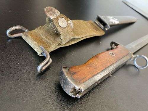 1894/1956 Krag Jorgens Bayonet - Short model modified by German