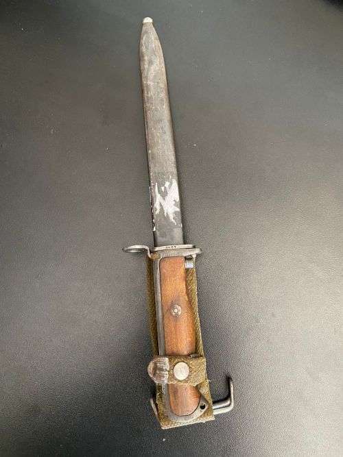 1894/1956 Krag Jorgens Bayonet - Short model modified by German