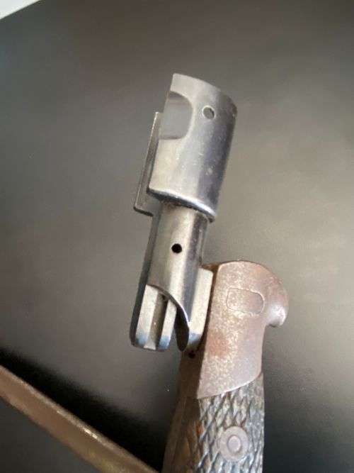SPANISH 1893-1943 MAUSER BAYONET-BOLA BLADE AND COMES WITH ADAPTER FOR MAUSER RIFLE-OVERALL LENGTH 3