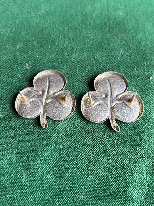 SA IRISH COLLAR BADGE PAIR-WORN 1940-63-PINS INTACT