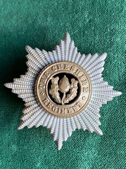 CHESHIRE REGT. CAP BADGE-1922-58- 2 LUGS