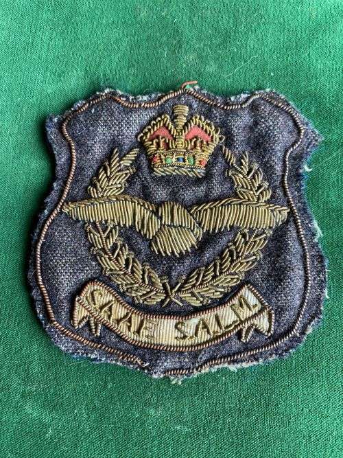 SAAF/RAF BULLION EMBROIDRED-WW2 PERIOD BLAZER BADGE