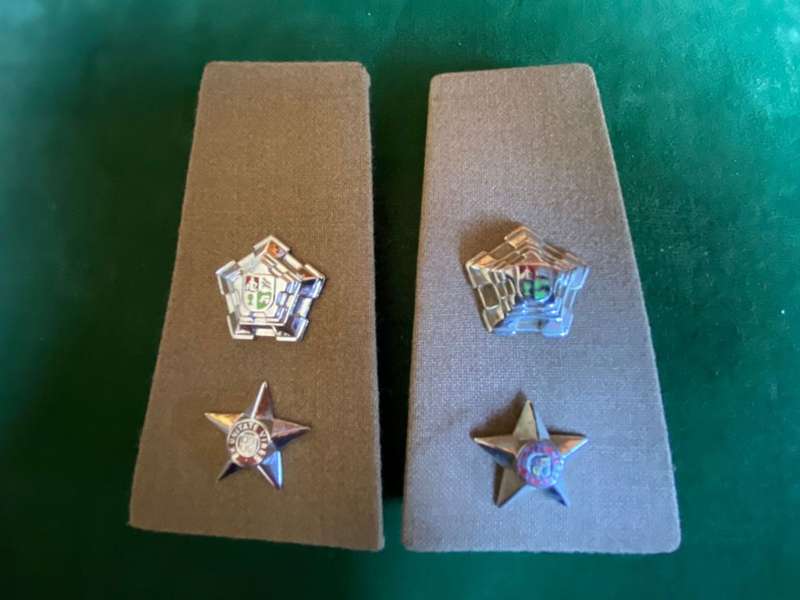 SA ARMY RANK BOARD,SLIP ONS FOR COMMANDANT-WORN 1970`S-1996