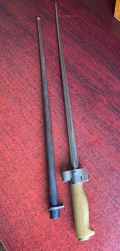 FRENCH MODEL 1886/93 BAY0NET-LEBEL SERIES-ALSO USED 1907/15-BECAUSE OF THE MARKINGS THIS SPESIFIC BA