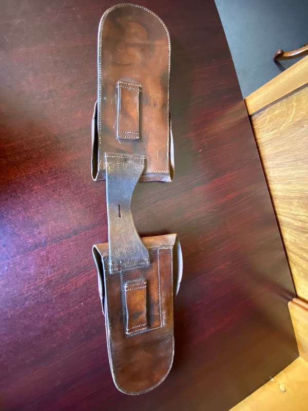 SADDLE POUCHES C111G-MARKINGS FOR CAPE COLONIAL GOVERNMENT-PRE 1910-USED BY THE CAPE MOUNTED POLICE