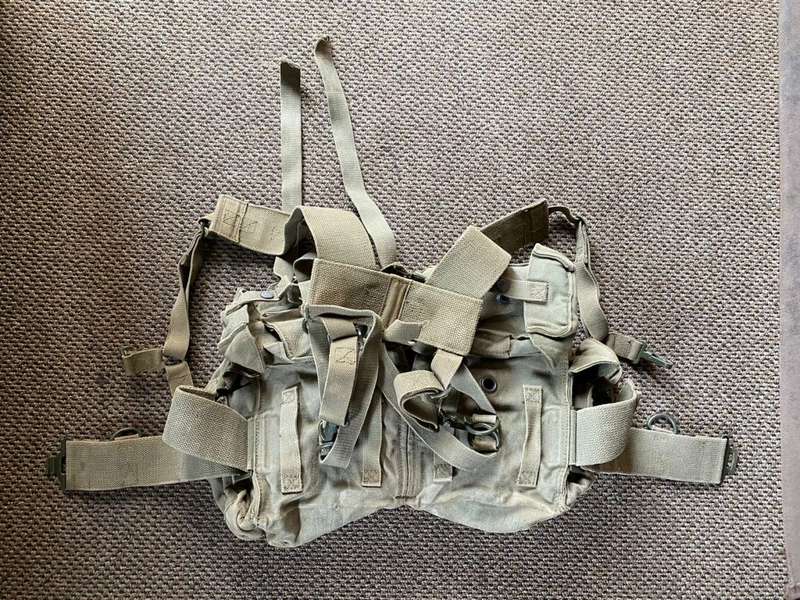 SADF PATTERN 73 WEBBING-SKELETON KIT-COMPLETE WITH BELT/YOKE AND WATER BOTTLE(NO LID)GOOD AND COMPL
