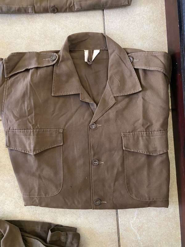 SADF BORDER WAR PERIOD NUTRIA SHIRT-4 SOLD TOGETHER-LONG SLEEVE-MEDIUM TO LARGE SIZE- USED BUT GOOD