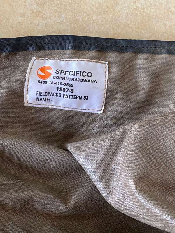SADF PERIOD PATTERN 83 LARGE BACK PACK-GOOD AND COMPLETE CONDITION-SOLD WITHOUT THE H-FRAME