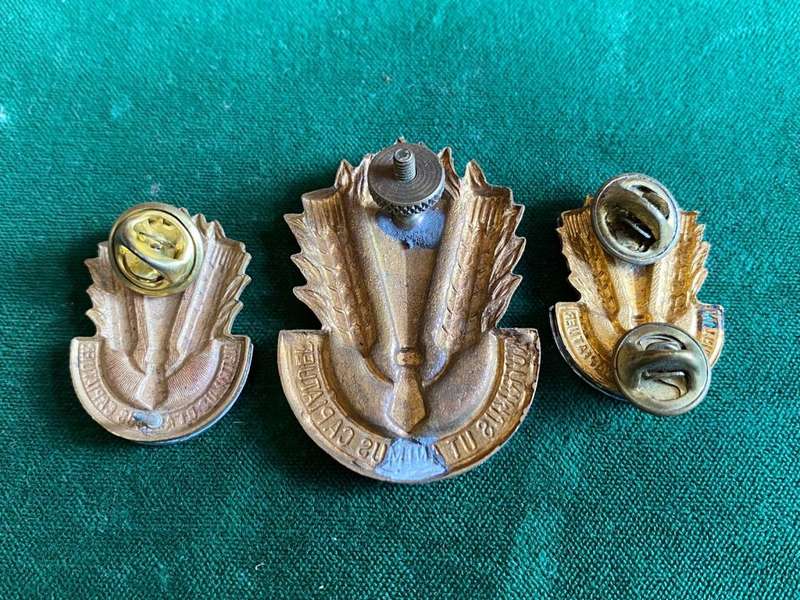 CATERING CORPS CAP AND 2 COLLARS-WORN FROM MID 1980`S-ONE LUG MISSING ON CAP