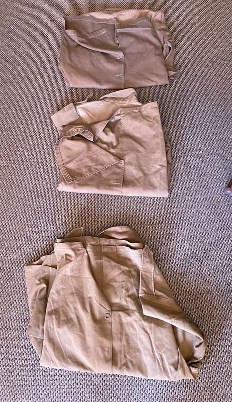 SADF PERIOD NUTRIA SHIRTS-2X LONG SLEEVE-SIZE MEDIUM TO LARGE-1X SHORT SLEEVE-SIZE SMALL