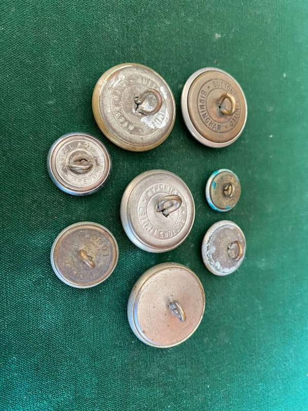 VINTAGE RAILWAY TUNIC BUTTON-8 IN TOTAL-SOLD TOGETHER