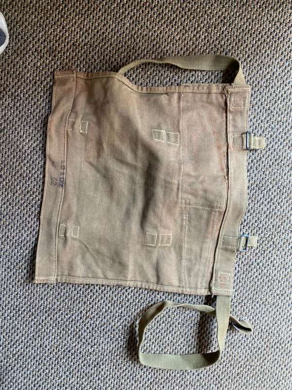 PATTERN 62,RHODESIAN GROUND SHEET HOLDER-GOOD CONDITION-DARK BROWN COLOUR-MAKER MARKED AND DATED