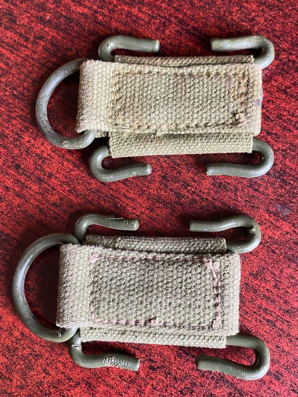 RHODESIAN PATTERN 63 WEBBING CLIPS-MAKER STAMPED-2 SOLD TOGETHER