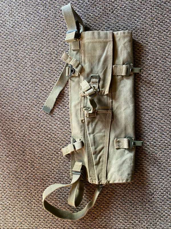 RHODESIAN WEBBING PATTERN 62 PONCHO COVER-MAKER MARKED-GOOD CONDITION