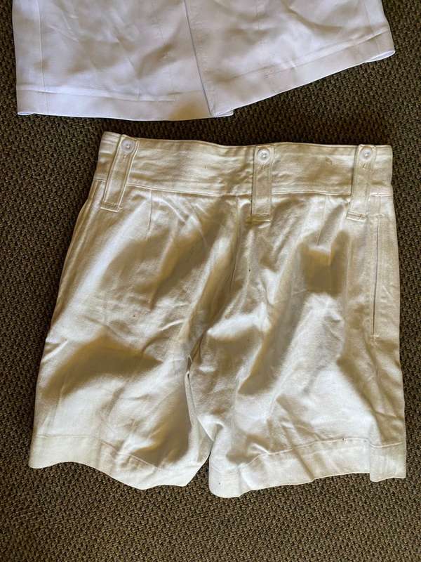 SA NAVY SUMMER UNIFORM-SHORTS + JACKET-SHORTS A SIZE 30 -THE JACKET A SIZE SMALL-MEASURES 48 CM ARMP