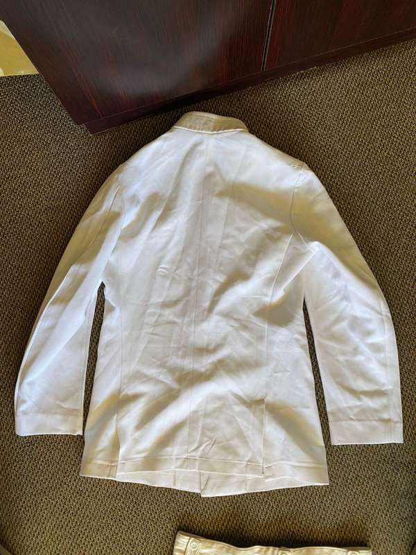 SA NAVY SUMMER UNIFORM-SHORTS + JACKET-SHORTS A SIZE 30 -THE JACKET A SIZE SMALL-MEASURES 48 CM ARMP