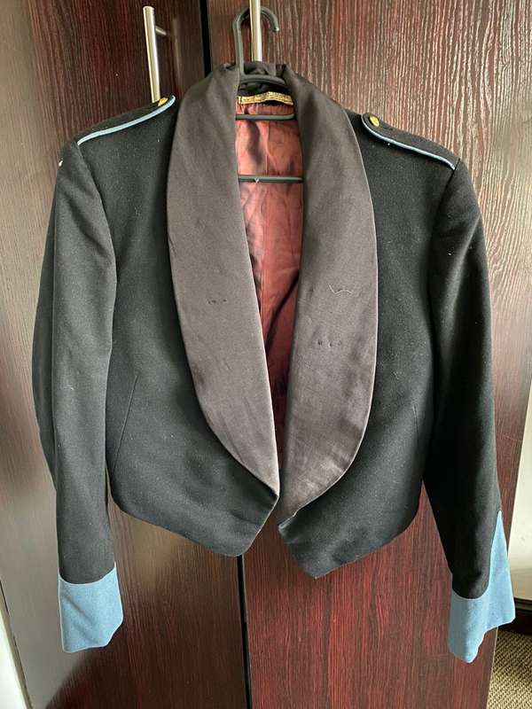 SAAF MESS DRESS JACKET-SIZE SMALL-MEASURES 65CM ARMPIT TO ARMPIT-GOOD CONDITION