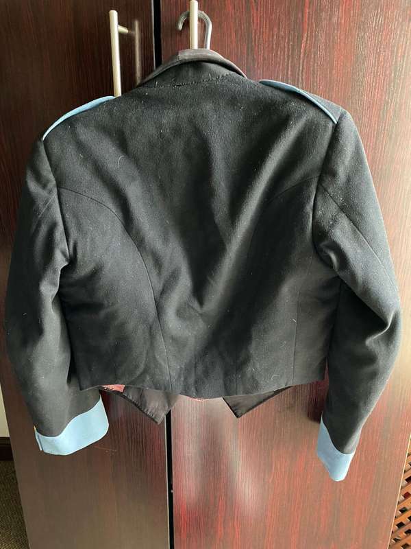 SAAF MESS DRESS JACKET-SIZE SMALL-MEASURES 65CM ARMPIT TO ARMPIT-GOOD CONDITION