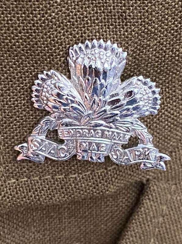 SA ARMOURED CORPS STEP OUT JACKET-SIZE MEDIUM-MEASURES 55 CM ARMPIT TO ARMPIT-GOOD CONDITION