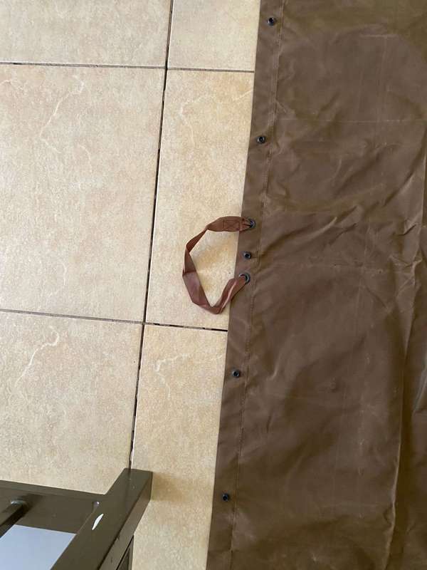 SADF PERIOD MILITARY ISSUE-GROUND SHEET CAN ALSO BE USED AS STRETCHER-MEASURES 180X90 CM-GOOD CONDIT
