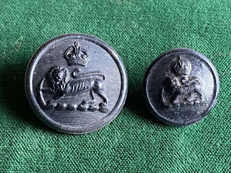 RHODESIA REGIMENT BUTTONS-WORN 1900`S-1950`S