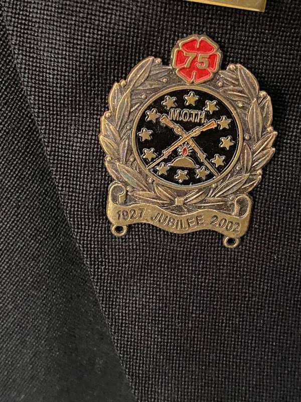 MOTHS JACKET- SIZE MEDIUM-MEASURES 50 CM ARMPIT TO ARMPIT-SOLD WITH SHIRT