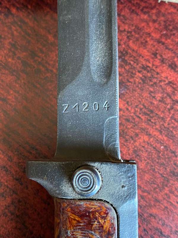CZECH VZ58 BAYONET-SECOND PATTERN WITH RUDIMENTARY CROSS GUARD EXTENTION AND USED ON THE CZECH VERS