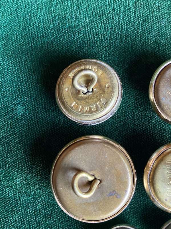 RHODESIA-GOLD ANODISED BUTTONS-WORN 1954-70-DIAMETER 22+19+12MM-GENERAL ISSUE-ARMY BUTTON