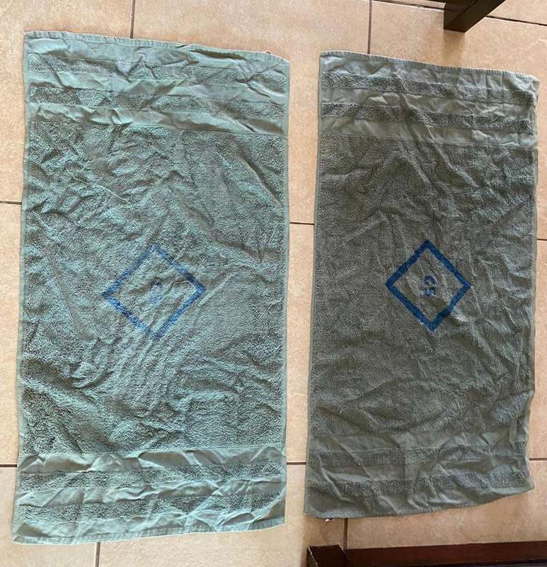 ORIGINAL RHODESIAN MILITARY ISSUE TOWELS- 2 SOLD TOGETHER